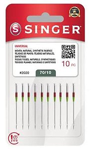 Agulha Singer Máquina Caseira 2020 Prateada - Pacote 10 Unidades