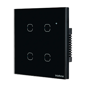 Interruptor Inteligente 4 Teclas Touch Wi-Fi Preto