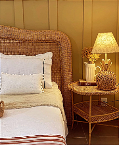 Cabeceira de cama king em junco