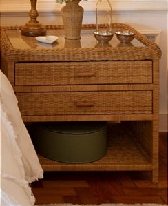 Mesa De Cabeceira de Junco 70x45x70 cm