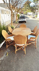 Mesa de jantar oval em junco 1,50 m