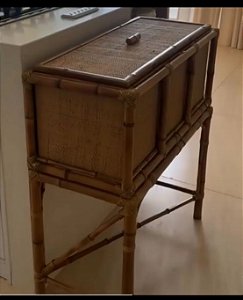 Geleira de bambu natural com tampa e com zinco interno