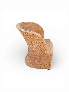 Poltrona em junco natural compacta