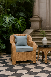 Poltrona de junco/rattan natural