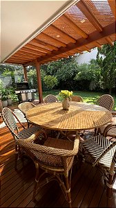 Mesa dobrável em bambu D:1,50m