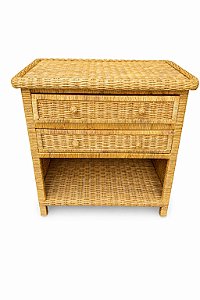 Mesa de cabeceira de junco natural 70x45x70h