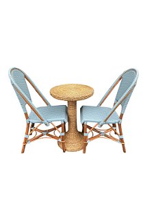 Conjunto de Mesa Bistrô Veneza com 2 cadeiras em junco