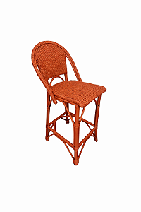 Banqueta bistro de junco natural colorido verde