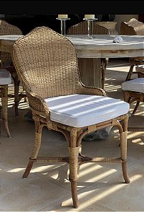 Cadeira Roma de junco apui natural com almofada