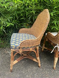 Cadeira Roma de junco apui natural com almofada