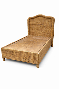 Cama de solteiro em junco natural