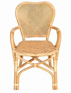 Cadeira Nusa com braço em rattan natural