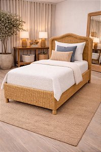 Cama de solteiro em junco natural