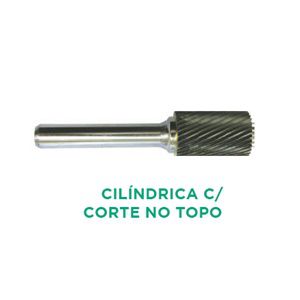 LIMA ROTATIVA CILÍNDRICA C/ CORTE NO TOPO Ø6 (H6xC16xT65) - HTOM