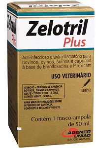 Zelotril Plus (Enrofloxacina+Piroxicam) 50 ml - Validade:31/12/2021