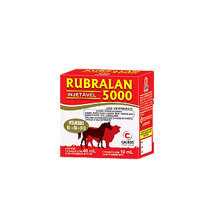 Rubralan 5000 Injetável (40ml Vit B1 E B6 + 10ml Vit B12) - Calbos