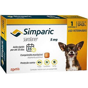 Simparic 05 mg 1,3 a 2,5 Kg 1 Comprimido