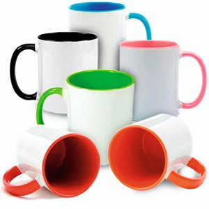 Caneca Alça e Interior Colorido