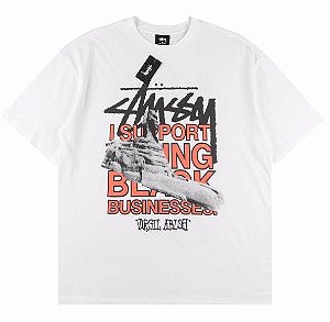 Camiseta Off-White x Stussy "Support Young Black Business"