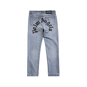 Calça Jeans Fit Palm Angels Logo Escrito