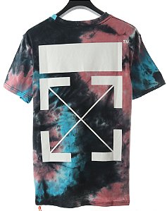 Camiseta Off-White Minimalist Logo Dark Tie-Dye