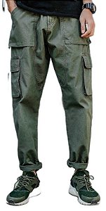 Calça Jogger Cargo Industrial Army Green