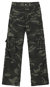 Calça Cargo Industrial Camo Dark Green XX Studio