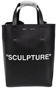 Bolsa Off-White Preta "Sculpture" 27x30x11.5cm