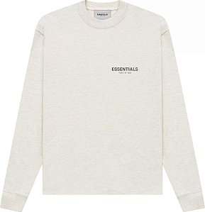 Moletom Fear of God Essentials Long-Sleeve Tee 'Light Heather Oatmeal'