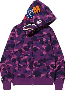 Moletom Bape Roxo Color Camo Shark Full Zip