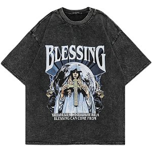 Camiseta Vintage Oversized Blessing Bootleg