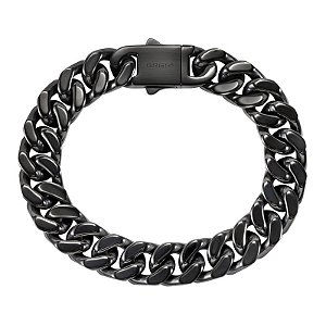 Pulseira Bright Noir Cuban Link 14mm