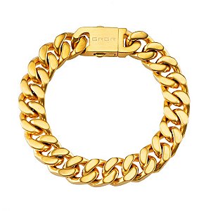 Pulseira Ouro 18k Cuban Link Finity 12mm