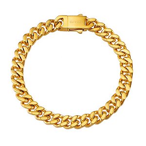 Pulseira Ouro 18k Cuban Link Finity 7mm