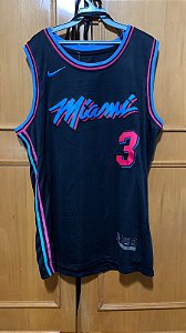 Camiseta NBA Basquete Miami Heat 3 Dwyane Wade 855 bordado PRONTA ENTREGA