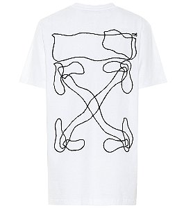 Camiseta Off-White Branca Lisa Logo Rabiscado