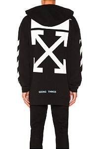 Moletom Off-White Preto Básico Logo Traseiro