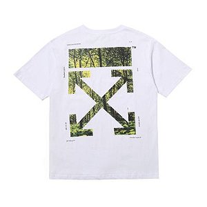 Camiseta Branca Off-White Logo Traseiro Floresta