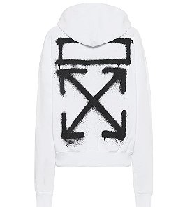 Moletom Off-White Branco Logo Traseiro Pixado