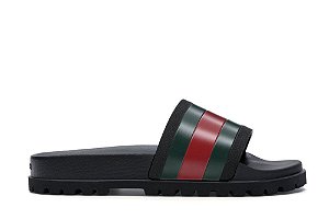 Chinelo Gucci Web Preto