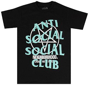 Camiseta Preta Anti Social Social Club x Neighborhood Filth