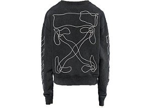 Moletom sem Touca Off-White Preto "Abstract Arrows"