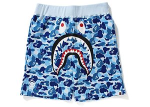 Shorts BAPE ABC Shark Camuflado Azul