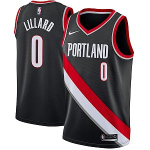 Camiseta NBA Basquete Portland Blazers 0 Lillard 861 bordado