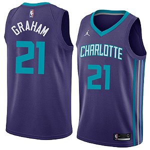 Camiseta Basquete NBA bordada edição exclusiva - 999 Charlotte Hornets - Graham