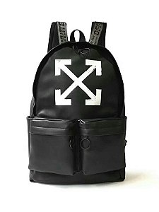 Mochila Preta Off-White com Alça Preta Logo