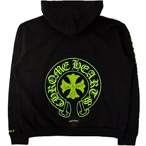 Moletom Preto Chrome Hearts "Green Skull"