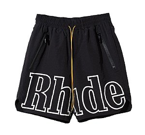 Shorts Rhude Preto Logo Simples