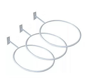 SUPORTE INDIVIDUAL PARA BOLA SUIÇA (PILATES) P/ PAREDE - BRANCO