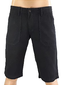 1601-Bermuda Masculina Chino Color Plus Size-Preto